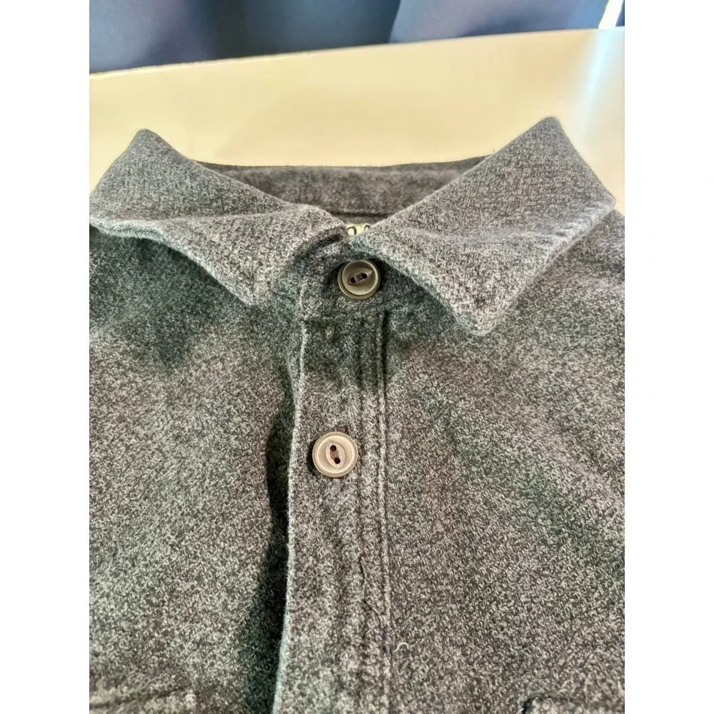 Grayers Shirt Jacket Mens XL Gray Cotton Flannel Shacket Outdoor Heritage Rugged